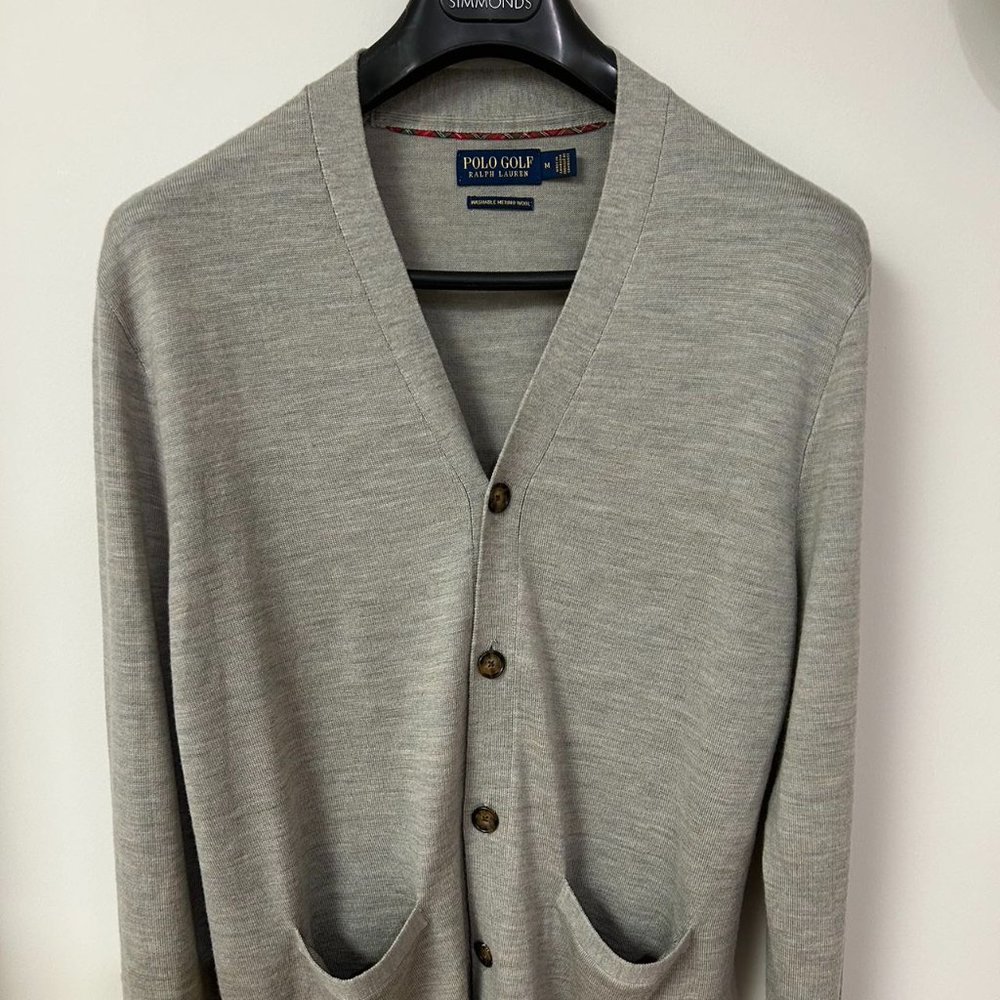 POLO GOLF RALPH LAUREN 100% WASHABLE MERINO WOOL CARDIGAN